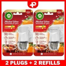 Image of Air Wick Plug In Air Freshener Kit Essential Oils Mulled Wine 19ml Pack of 2