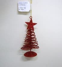 Image of 6 New Red Glitter Tree 4" Christmas Decorations Xmas Tree Ornaments DEAL