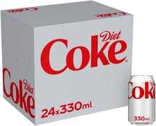 Image of Diet Coke Can Cola, Box 330 ml (Pack of 24) Fast And Free UK Delivery