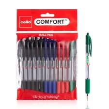 Image of BIC Cello Ballpoint Pens 1.0mm Medium Point Assorted Black Blue Red School