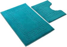 Image of Greek Key Pattern Bath Mats 2 Piece Sets Non Slip Bathroom Mat, Soft Washable Ru