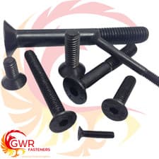 Image of 1/2" UNF SOCKET COUNTERSUNK SCREWS HIGH TENSILE BLACK SELF COLOUR ALLEN BOLTS