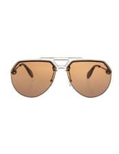 Image of Alexander McQueen AM0139S 004 Crystal-Brown-Havana UNISEX Sunglasses Brille 