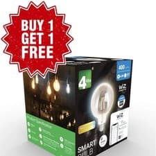 Image of 4lite WiZ Connected G125 Smoky White WiFi LED Smart Light Bulb E27 Buy 1+1 Free
