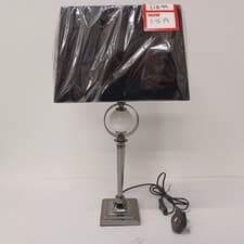 Image of Refined Lighting Polished Antique Nickel Table Lamp with White Glass Orb & Shade