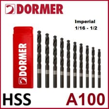Image of DORMER A100 HSS Jobber Drills Imperial - Various Sizes - Steam Tempered. 