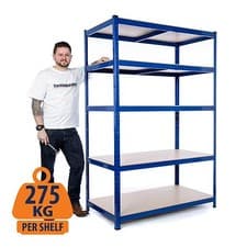 Image of Heavy Duty Steel Shelving Units Metal Garage/Shed Storage Racking 275kg UDL