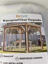 Image of BeGrit Clear Waterproof Tarpaulin 2x3m Heavy Duty PVC Tarp With Eyelets