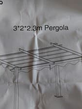 Image of Outsunny 2 x 3(m) Wall Mounted Pergola with Retractable Roof, Dark Grey