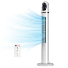Image of HOMCOM Tower Fan for Bedroom, Standing Floor Fan with Oscillating, White