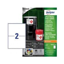 Image of Avery White 148 x 210 mm Self Adhesive Laser & Inkjet Ultra Heavy Duty Labels -