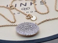Image of Links of London Diamond Necklace Pave Concave Oval Gold Vermeil sterling silver