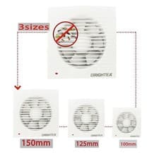 Image of Silent Bathroom Extractor Fan With Timer or Standard 100MM 125MM 150MM Kitchen