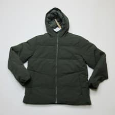 Image of Jack & Jones Mens Hooded Puffer Jacket M Rosin Green Quilted Coat New NWT