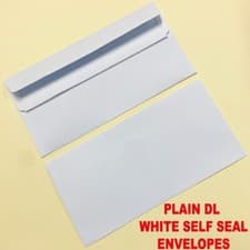 Image of DL PLAIN WHITE Self Seal Strong Envelopes 10 20 50 100 200250 500 1000 2000 5000