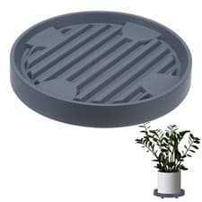 Image of 1Pcs Plant Stand with Wheels, 11 Inch Round Indoor Planter Mover Trolley Grey