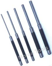 Image of long parallel pin punch set 5pc Drift Nail 8" 1/8", 3/16", 1/4", 5/16", 3/8"