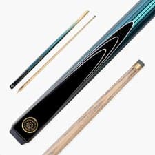 Image of BCE BLUE Pinstripe 57 Inch 2 Piece Centre Joint Ash Snooker Pool Cue 9.5mm Tip