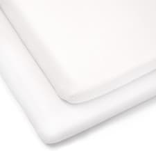 Image of Clair De Lune Cot Bed Fitted Sheet 2 Pack 100% Cotton Jersey Sheets 70 X 140 Cm