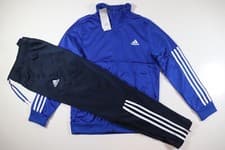 Image of ADIDAS 3 STRIPES TEAM TRAINING TRACKSUIT - BLUE GT0348 UNISEX KIDS BOYS GIRLS L