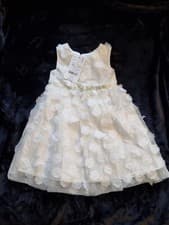 Image of *New Monsoon 6-12 months Ivory & Gold Occasion Dress
