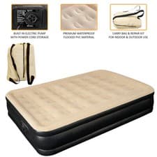 Image of Inflatable High Raised Air Bed Mattress Builtin Electric Pump 3 Size Beds