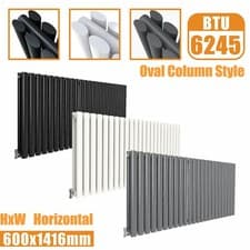 Image of Designer Oval Column Flat Panel Radiator Horizontal Vertical Central Heating Rad