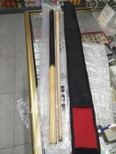 Image of BCE TWO PIECE ASH SNOOKER & POOL CUE WITH CASE - 57" HARD WEARING TIP ARG25 .