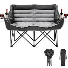 Image of SLSY Oversized Double Camping Chair, Folding 2 Person Camping Chair Loveseat