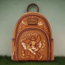 Image of NEW Loungefly Disney RESCUERS DOWN UNDER Jake Faux Tooled Leather Backpack
