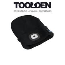 Image of Sealey LED185W Beanie Hat 4 SMD LED USB Rechargeable with Wireless Headphones
