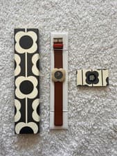 Image of Brand New In Box Orla Kiely Watch Leather Strap Flower Face