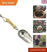 Image of Rust-Resistant Stainless Steel Garden Scoop - Perfect for Soil and Compost