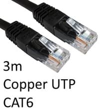 Image of Rj45 M To Rj45 M Cat6 3M Black Oem Moulded Boot Copper Utp Network Cable
