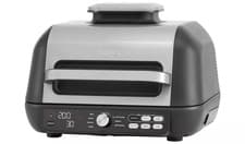 Image of Ninja AG651UK Foodi Max Pro Health Grill Flat Plate and Air Fryer - Black/Silver