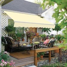 Image of 2.5 x 2m Manual Awning Canopy Garden Patio Sun Shade Shelter Retractable
