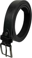 Image of Men's Black Belt, 1" wide, Made by Milano, Narrow Leather Lined Belts for Men