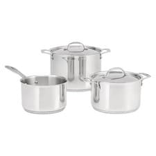 Image of 3 Piece Pan Set Stellar 7000 Mixed Stainless Steel Induction Oven Safe Cookware