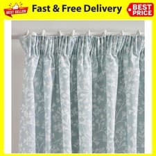 Image of Catherine Lansfield Brooke Floral 66x72 Inch Lined Pencil Pleat Curtains Two Pa