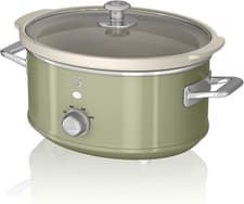 Image of Swan SF17021GN Retro Slow Cooker 3.5L – 3 Temp Settings & Keep Warm