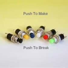 Image of Miniature SPST Momentary Push Button Switch Push To Make / Push To Break