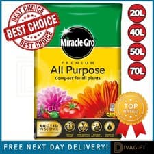 Image of MIRACLE GRO ALL PURPOSE COMPOST ENRICHED PREMIUM SOIL POTTED GARDEN FLOWER PLANT