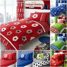 Image of Football Duvet Cover Pillow Case Reversible Kids Bedding Set Matching Bed Sheets