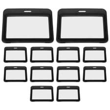 Image of 15 PCS Plastic Id Badge Holder Horizontal Conference Double Sided
