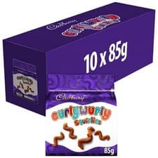 Image of 10 Pack Box Cadbury Curly Wurly Squirlies Chocolate Bag 85g x10 - Bulk Value