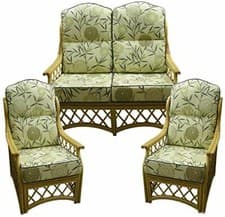Image of FILLED Chair CUSHION Cane Rattan Wicker Conservatory Garden Furniture Sofa Suite