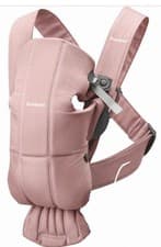 Image of BabyBjorn Baby Bjorn Baby Carrier Mini Woven Dusty Pink Newborn Lightweight