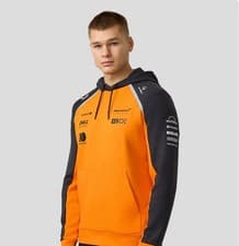 Image of Official Unisex Mclaren Formula 1 Team Hoodie - Papaya/Phantom - UK Size Large
