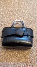 Image of Ted Baker Black Croc Effect Mini Knot Bow Bag - WXB-JJOSIE Brand New With Tags!!