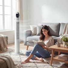 Image of Tower Fan with Oscillating, 3 Modes, 24 Hour Timer, 44 inch, White